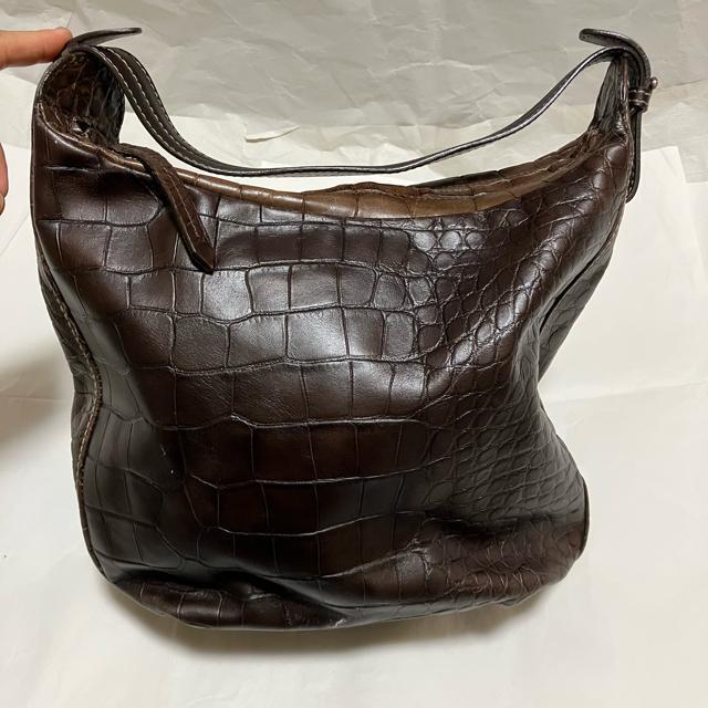 【FURLA / フルラ】 クロコ型押し / レザー ワンハンドル ハンドバッグ ダークブラウン系 < ブランド  【FURLA / フルラ】 クロコ型押し / レザー ワンハンドル ハンドバッグ ダークブラウン系 < ブランドの