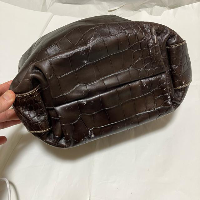 【FURLA / フルラ】 クロコ型押し / レザー ワンハンドル ハンドバッグ ダークブラウン系 < ブランド  【FURLA / フルラ】 クロコ型押し / レザー ワンハンドル ハンドバッグ ダークブラウン系 < ブランドの