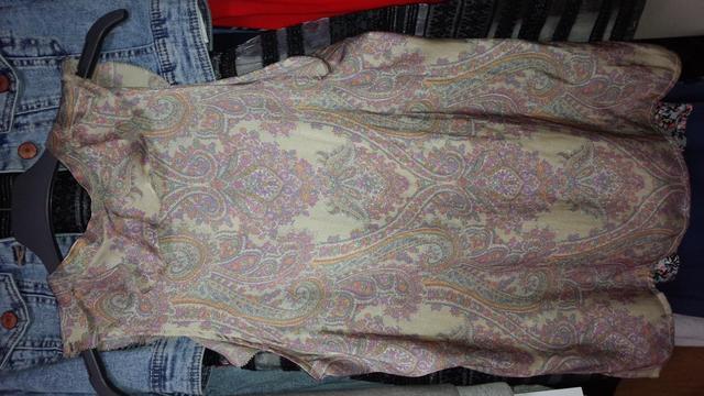 ベージュゴールドフリルカットソーピンクペーズリー柄ポリ百S〜M < 女性ファッション  ベージュゴールドフリルカットソーピンクペーズリー柄ポリ百S〜M < 女性ファッションの