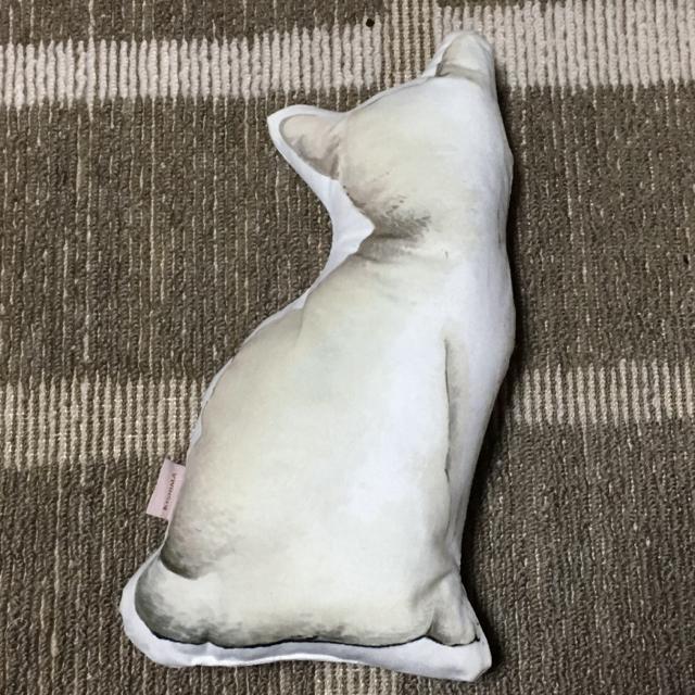セシール・ワッペンリボン白猫クッション < インテリア/ライフ  セシール・ワッペンリボン白猫クッション < インテリア/ライフの