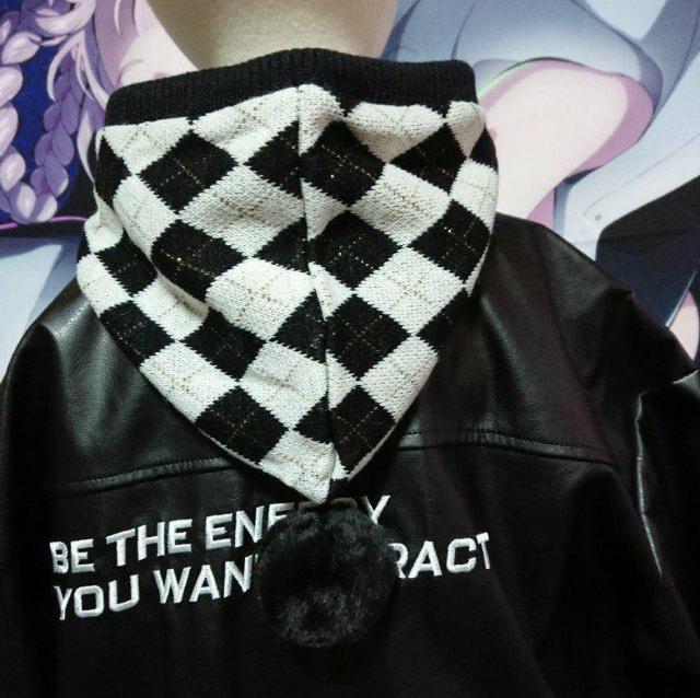 ☆バラクラバ ラメダイヤチェックポンポン付 2WAY ネックウォーマー 新品☆ < キッズ/ベビー ☆バラクラバ ラメダイヤチェックポンポン付 2WAY ネックウォーマー 新品☆ < キッズ/ベビーの