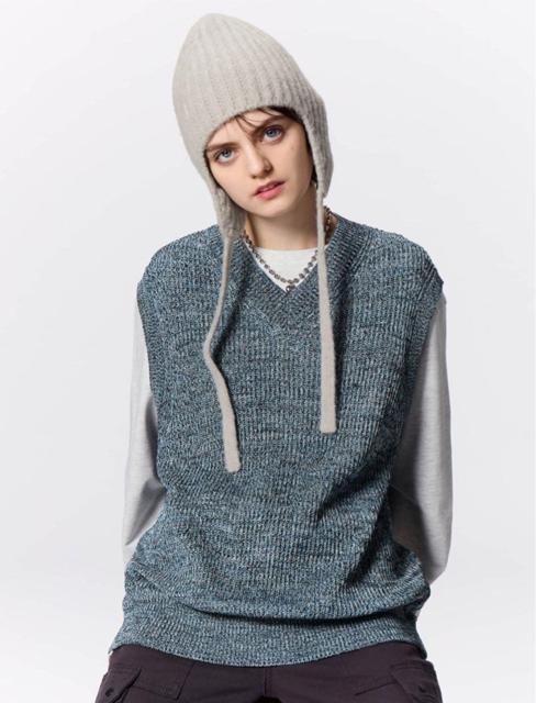 GU ジーユー ウォッシャブルメランジVネックベスト ニットベスト ユニセックス ブルー 青 M  ユニクロ < ブランド  GU ジーユー ウォッシャブルメランジVネックベスト ニットベスト ユニセックス ブルー 青 M  ユニクロ < ブランドの