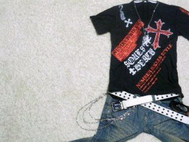 ジルコニア入ダブルクロスネックレス付♪ジレベスト+プリントTシャツ 3点セット < 男性ファッション ジルコニア入ダブルクロスネックレス付♪ジレベスト+プリントTシャツ 3点セット < 男性ファッションの