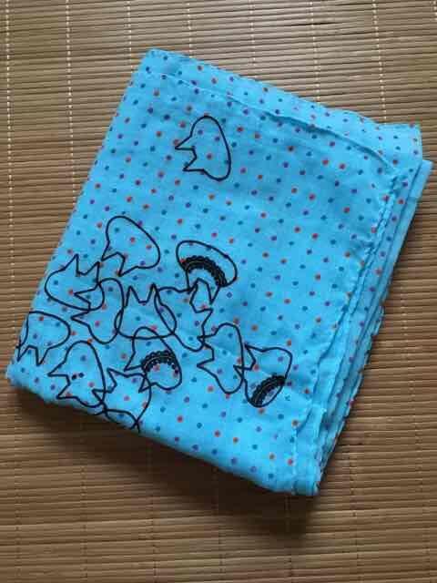 mintneko・ドット&バブルネコ柄ストール。ブルー < ブランド mintneko・ドット&バブルネコ柄ストール。ブルー < ブランドの