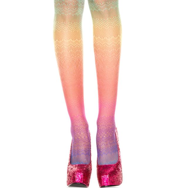 虹色グラデーションのセクシータイツ < 女性ファッション  虹色グラデーションのセクシータイツ < 女性ファッションの