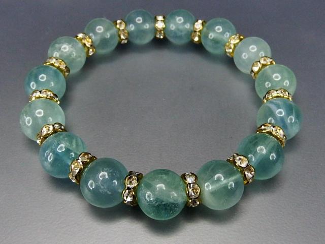 一点物天然石大玉フローライト約12mmロンデルブレスレット807-030T < 男性アクセサリー/時計  一点物天然石大玉フローライト約12mmロンデルブレスレット807-030T < 男性アクセサリー/時計の