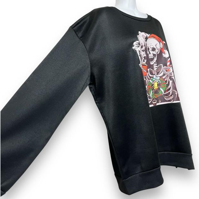 【新品/SHEIN/XL】スカルサンタプリント裏起毛スウェットプルオーバー < 女性ファッション  【新品/SHEIN/XL】スカルサンタプリント裏起毛スウェットプルオーバー < 女性ファッションの