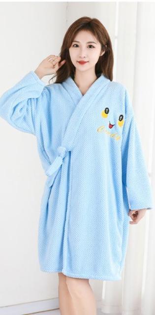 レディース バスローブ タオル バスタオル 速乾性 長袖 厚手 水色 < 女性ファッション  レディース バスローブ タオル バスタオル 速乾性 長袖 厚手 水色 < 女性ファッションの