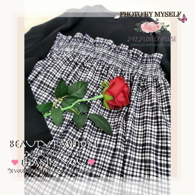 〜3L*重ね着風胸元ギャザーベアトップ風チェックワンヒ < 女性ファッション  〜3L*重ね着風胸元ギャザーベアトップ風チェックワンヒ < 女性ファッションの