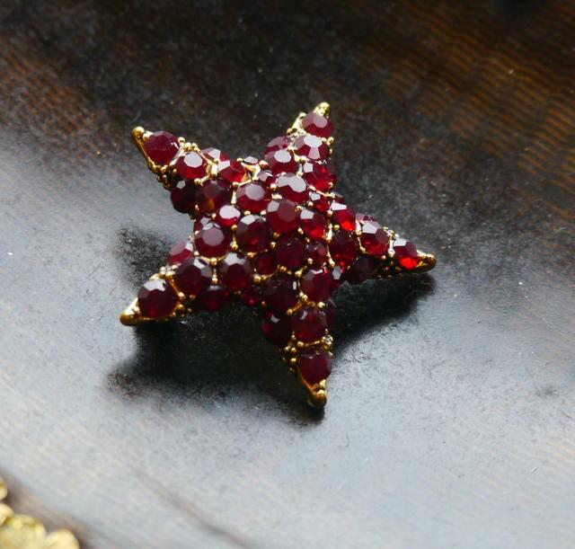新品アンティーク調きらきらストーン 星 ブローチ ヒトデ < 女性アクセサリー/時計 新品アンティーク調きらきらストーン 星 ブローチ ヒトデ < 女性アクセサリー/時計の