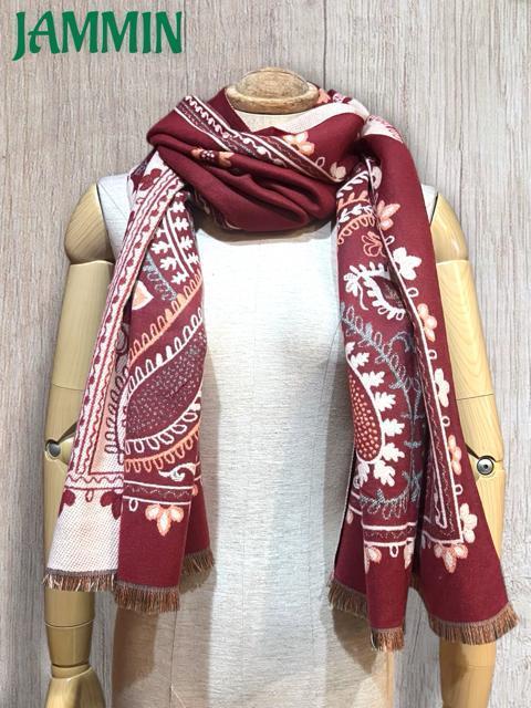 ペーズリー柄カシミヤストール マフラー エスニック アジアン ストール カシミア < 女性ファッション  ペーズリー柄カシミヤストール マフラー エスニック アジアン ストール カシミア < 女性ファッションの