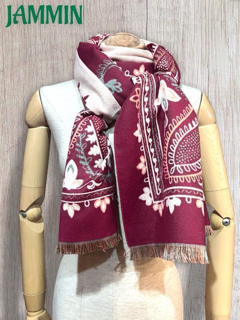 ペーズリー柄カシミヤストール マフラー エスニック アジアン ストール カシミア < 女性ファッション  ペーズリー柄カシミヤストール マフラー エスニック アジアン ストール カシミア < 女性ファッションの