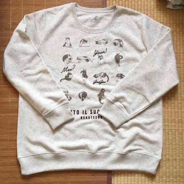 nekotsubo・ネコキャラクターロゴ裏起毛トレーナー < 女性ファッション nekotsubo・ネコキャラクターロゴ裏起毛トレーナー < 女性ファッションの