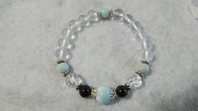 ☆handmade☆天然石ブレス☆ラリマー&スギライト&水晶☆ < 女性アクセサリー/時計  ☆handmade☆天然石ブレス☆ラリマー&スギライト&水晶☆ < 女性アクセサリー/時計の