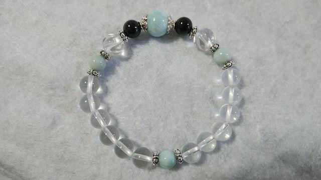 ☆handmade☆天然石ブレス☆ラリマー&スギライト&水晶☆ < 女性アクセサリー/時計  ☆handmade☆天然石ブレス☆ラリマー&スギライト&水晶☆ < 女性アクセサリー/時計の