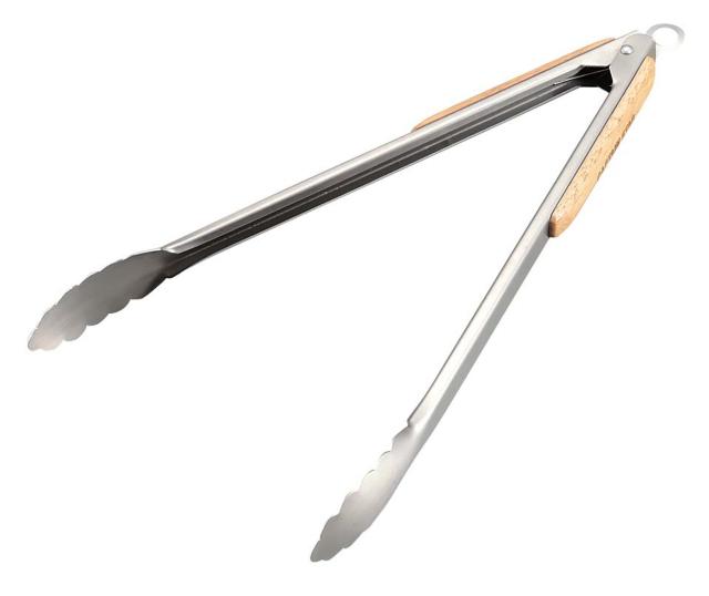 アウトドア BBQ トング ウッドグリップ ステンレス ストッパー付 < インテリア/ライフ  アウトドア BBQ トング ウッドグリップ ステンレス ストッパー付  < インテリア/ライフの