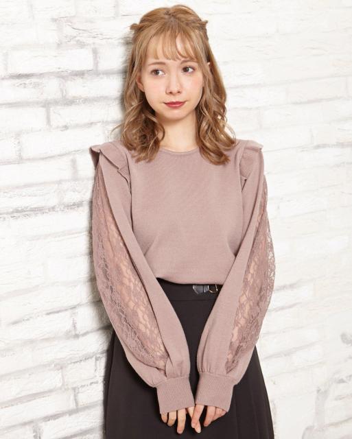 新品☆イング*肩フリル袖割れレースニット < ブランド  新品☆イング*肩フリル袖割れレースニット  < ブランドの