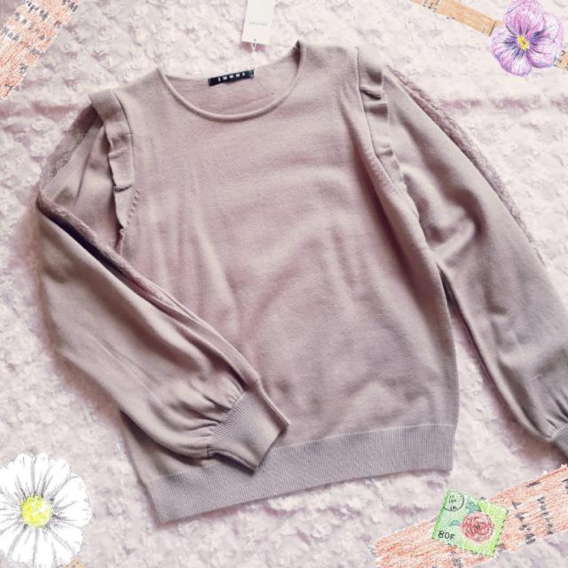 新品☆イング*肩フリル袖割れレースニット < ブランド  新品☆イング*肩フリル袖割れレースニット < ブランドの