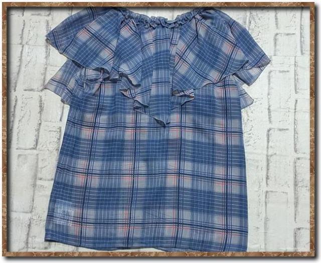 ジルスチュアート シフォンチェックプルオーバーブラウス 青系 < ブランド ジルスチュアート シフォンチェックプルオーバーブラウス 青系 < ブランドの