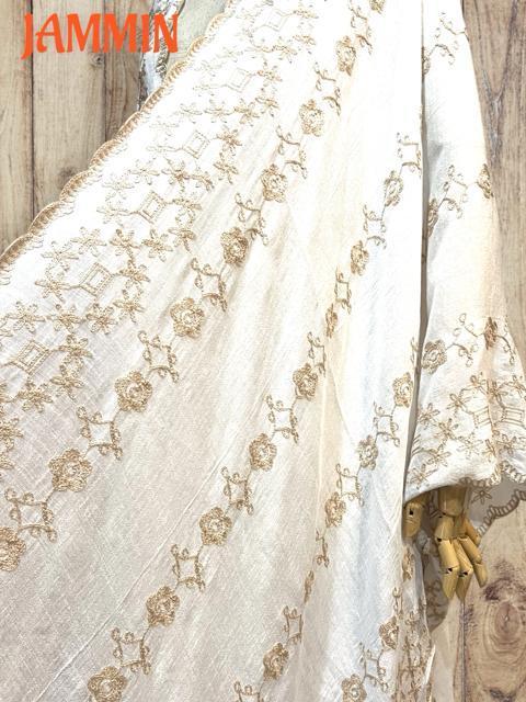 刺繍入りざっくり羽織り 白 アジアン エスニック ヒッピー カーディガン < 女性ファッション 刺繍入りざっくり羽織り 白 アジアン エスニック ヒッピー カーディガン < 女性ファッションの