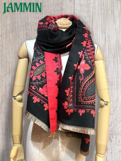 ペーズリー柄カシミヤストール アジアン マフラー エスニック ストール カシミア < 女性ファッション  ペーズリー柄カシミヤストール アジアン マフラー エスニック ストール カシミア < 女性ファッションの