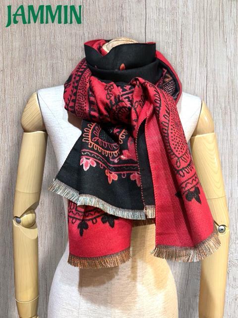 ペーズリー柄カシミヤストール アジアン マフラー エスニック ストール カシミア < 女性ファッション  ペーズリー柄カシミヤストール アジアン マフラー エスニック ストール カシミア < 女性ファッションの