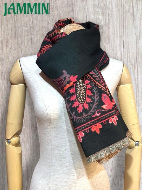 ペーズリー柄カシミヤストール アジアン マフラー エスニック ストール カシミア < 女性ファッション  ペーズリー柄カシミヤストール アジアン マフラー エスニック ストール カシミア < 女性ファッションの