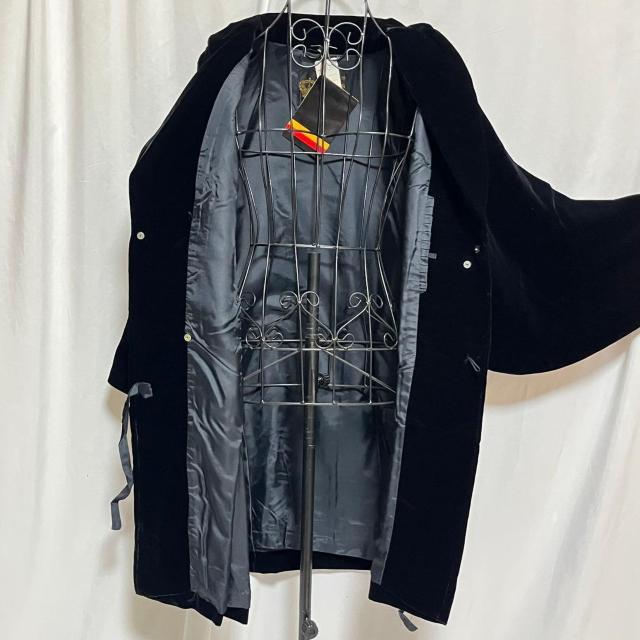 未使用 タグ付き ペルツァー PELTZER 和装コート ベルベット 黒 へちま