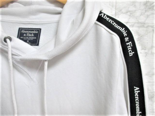 ☆Abercrombie&Fitch アバークロンビーアンドフィッチ テープ ロゴ プリント プルオーバー パーカー/メンズ/M < ブランド  ☆Abercrombie&Fitch アバークロンビーアンドフィッチ テープ ロゴ プリント プルオーバー パーカー/メンズ/M < ブランドの