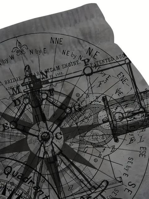 超お買い得価格1490円★ヴィンテージ風速乾スイムショーツ、コンパス&海図柄、ポケット付き、USAサイズM(日本サイズXL相当) < レジャー/スポーツ  超お買い得価格1490円★ヴィンテージ風速乾スイムショーツ、コンパス&海図柄、ポケット付き、USAサイズM(日本サイズXL相当) < レジャー/スポーツの