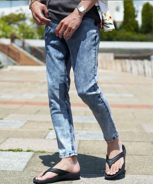 定価以下 メンズ ケミカルブルー アンクルパンツ デニムパンツ M < 男性ファッション  定価以下 メンズ ケミカルブルー アンクルパンツ デニムパンツ M  < 男性ファッションの