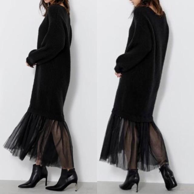 rienda★MIXチュールニットワンピース★ < ブランド rienda★MIXチュールニットワンピース★ < ブランドの