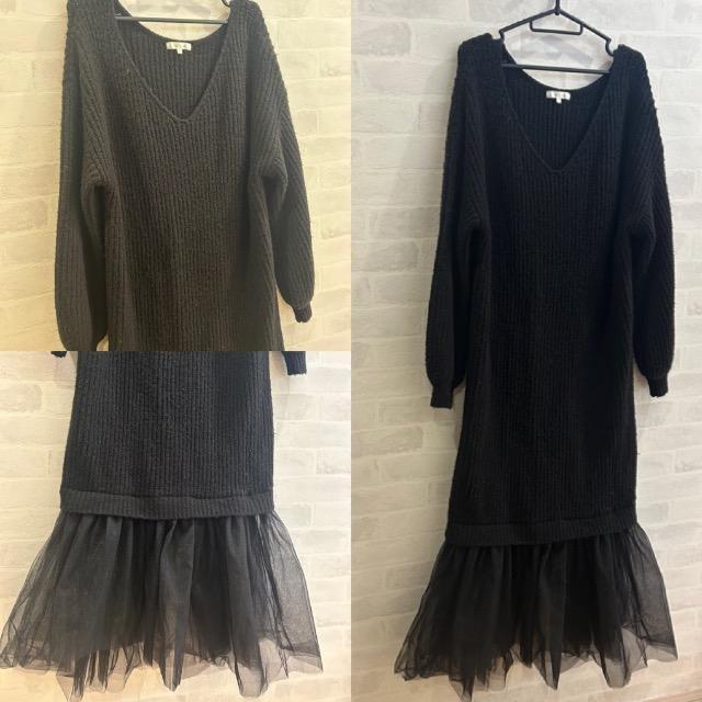 rienda★MIXチュールニットワンピース★ < ブランド rienda★MIXチュールニットワンピース★ < ブランドの