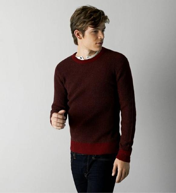 【American Eagle】Vintage AEOテクスチャークルーネックセーター XL/バーガンディ < ブランド 【American Eagle】Vintage AEOテクスチャークルーネックセーター XL/バーガンディ < ブランドの