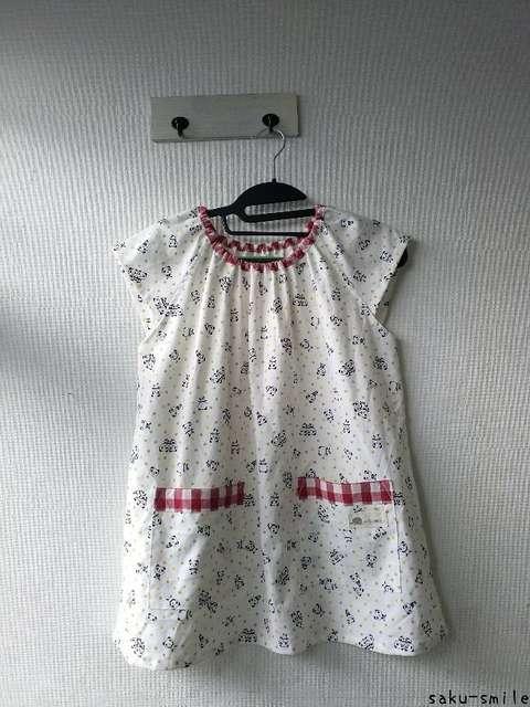 saku-smile スモック 130~140 袖なし ぱんだ < キッズ/ベビー  saku-smile スモック 130~140 袖なし ぱんだ  < キッズ/ベビーの