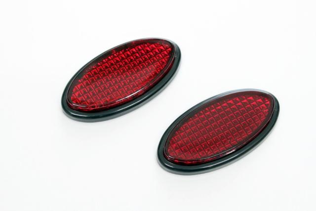 汎用ブラック枠付き リフレクター 小 レッド 赤 黒 < 自動車/バイク 汎用ブラック枠付き リフレクター 小 レッド 赤 黒 < 自動車/バイク