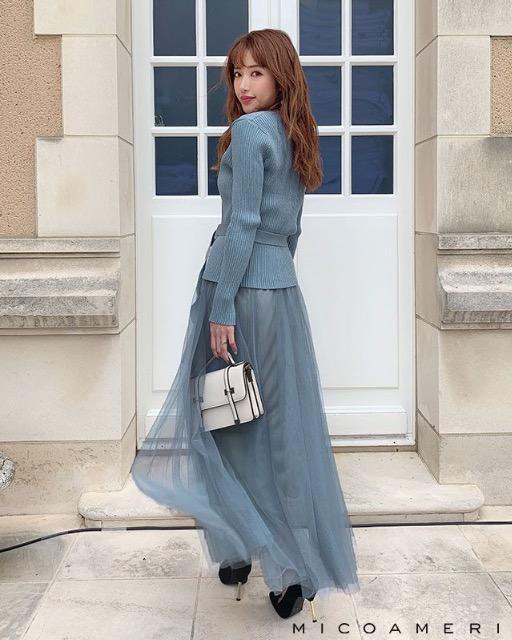 MICOAMERI☆チュールスカートセットアップ☆ブルー☆超美品 < ブランド MICOAMERI☆チュールスカートセットアップ☆ブルー☆超美品 < ブランドの