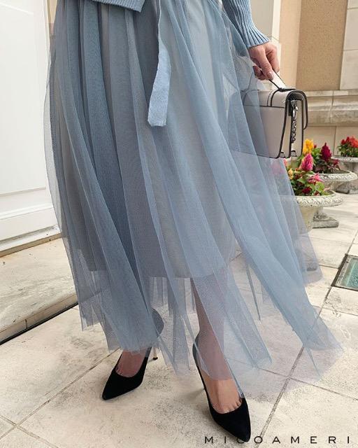 MICOAMERI☆チュールスカートセットアップ☆ブルー☆超美品 < ブランド MICOAMERI☆チュールスカートセットアップ☆ブルー☆超美品 < ブランドの