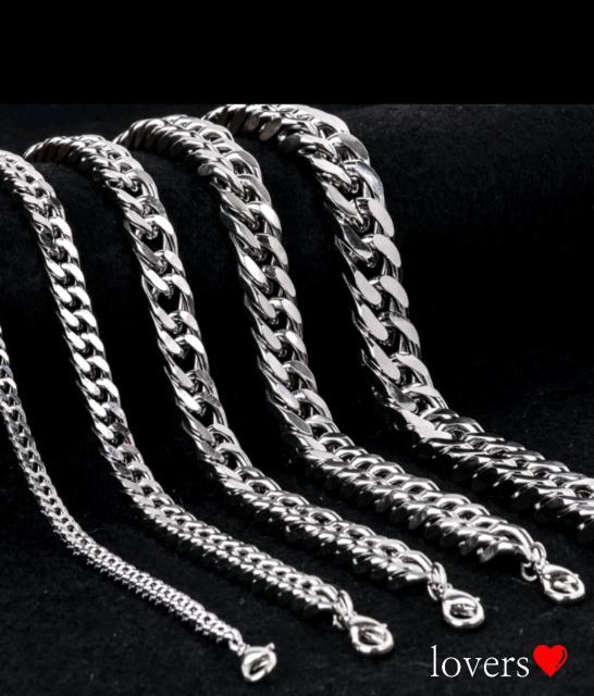 送料無料6mm幅シルバーステンレスダブル2面カットチェーンブレス < 男性アクセサリー/時計  送料無料6mm幅シルバーステンレスダブル2面カットチェーンブレス  < 男性アクセサリー/時計の