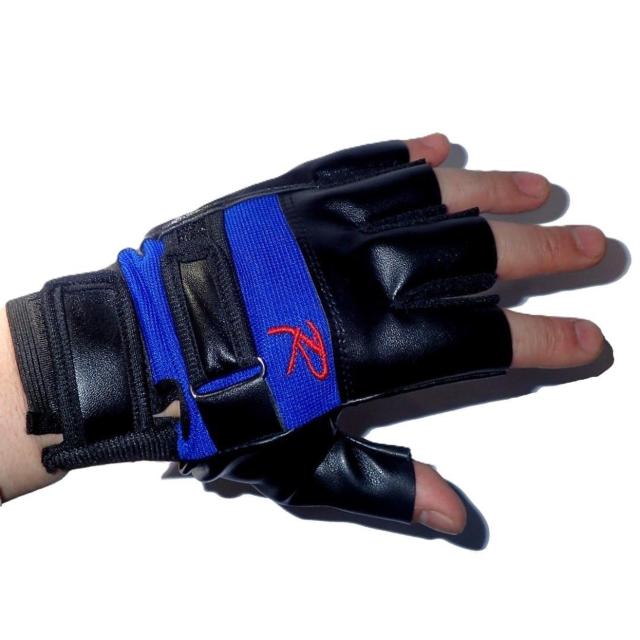 ツーリングに ライダース フィンガーレス レザーグローブ 半指 手袋 青色 R < 男性ファッション  ツーリングに ライダース フィンガーレス レザーグローブ 半指 手袋 青色 R  < 男性ファッションの