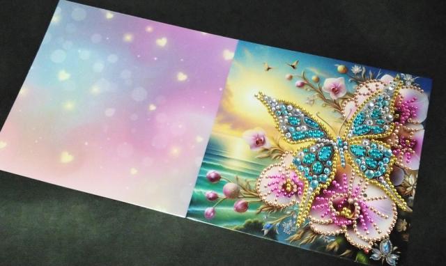ダイヤモンドアート★グリーティングカードB蝶々とお花 < インテリア/ライフ  ダイヤモンドアート★グリーティングカードB蝶々とお花  < インテリア/ライフの