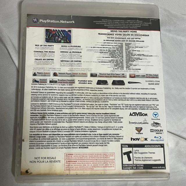 PS3 ソフト DJ HERO 2 ディスク良好 < ゲーム本体/ソフト PS3 ソフト DJ HERO 2 ディスク良好 < ゲーム本体/ソフトの