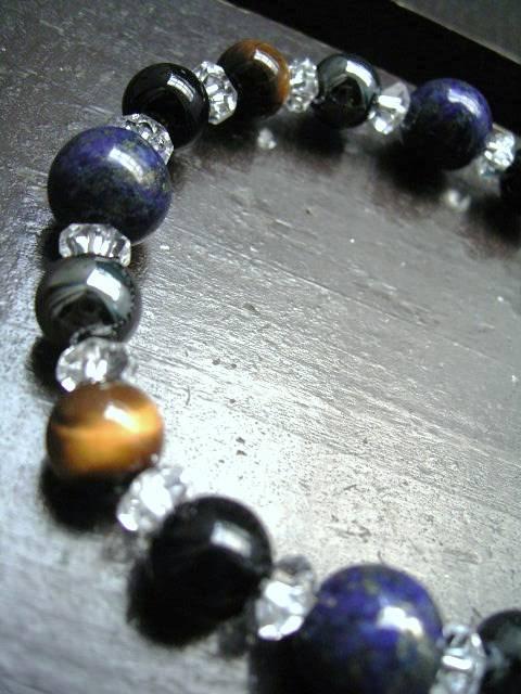 ラピスラズリxオニキスxタイガーアイxヘマタイトブレスレット < 女性アクセサリー/時計 ラピスラズリxオニキスxタイガーアイxヘマタイトブレスレット < 女性アクセサリー/時計の