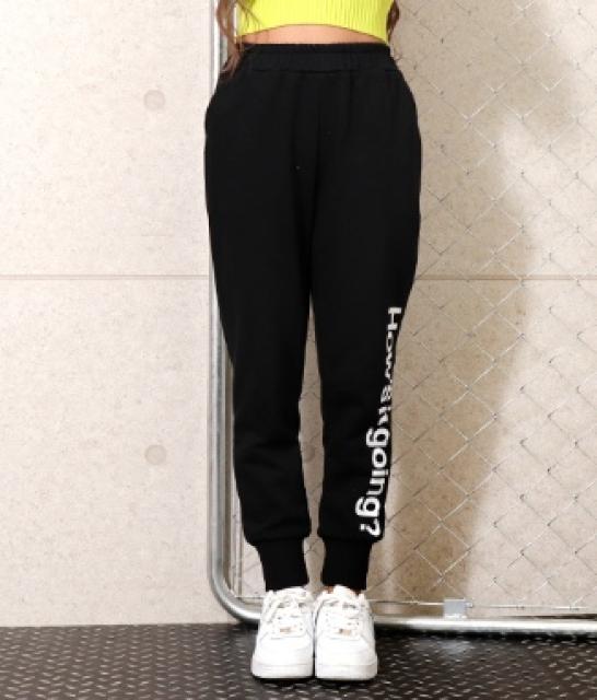 黒how's itgoing?プリントスエットパンツ < 女性ファッション  黒how's itgoing?プリントスエットパンツ < 女性ファッションの