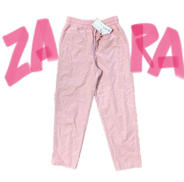 (ゴムXS)ZARA◎ボーイフレンド楽チンゴムパンツ◎ピンク < ブランド (ゴムXS)ZARA◎ボーイフレンド楽チンゴムパンツ◎ピンク < ブランドの