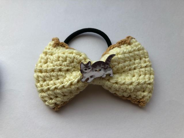 ハンドメイド ヘアゴム リボン ねこちゃん♪ < 女性ファッション  ハンドメイド ヘアゴム リボン ねこちゃん♪ < 女性ファッションの