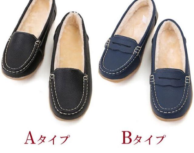 LL★暖かい本革モカシンシューズスリッポンぺたんこスニーカー < 女性ファッション  LL★暖かい本革モカシンシューズスリッポンぺたんこスニーカー < 女性ファッションの