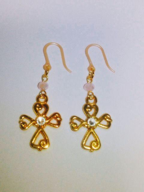 ゴールドクロスクリスタルストーンモルガナイトスワロ樹脂フック < 女性アクセサリー/時計  ゴールドクロスクリスタルストーンモルガナイトスワロ樹脂フック < 女性アクセサリー/時計の