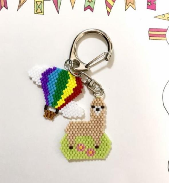 hハンドメイド〓デリカビーズステッチ〓気球&アルパカ〓キーホルダー < 女性ファッション hハンドメイド〓デリカビーズステッチ〓気球&アルパカ〓キーホルダー < 女性ファッションの