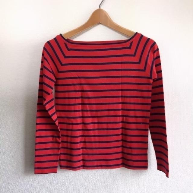 ◆ボーダー柄オフショルロンT◆レッド×ネイビーM★美品!!シンプルコーデ♪ < 女性ファッション  ◆ボーダー柄オフショルロンT◆レッド×ネイビーM★美品!!シンプルコーデ♪  < 女性ファッションの